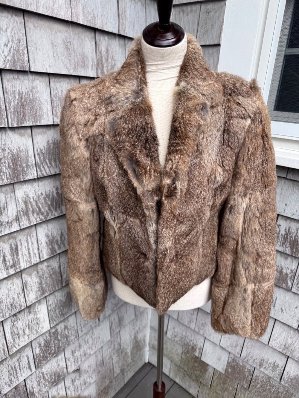 Vintage Genuine Rabbit Fur Cropped Jacket